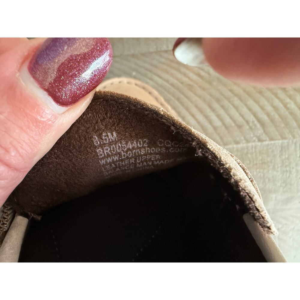 Born Pink-Tan Leather Lug Sole Loafers with Buckle - Picture 7 of 9